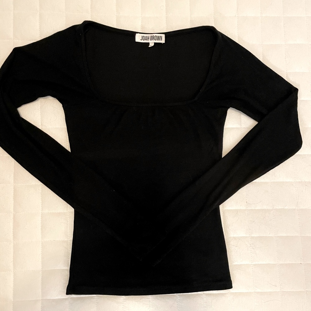 Joah Brown black square neck top - XS/S